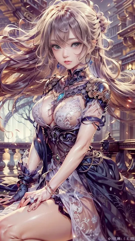 (32K, Dark Fantasy:1.5, top quality,  masterpiece:1.5,  super high resolution),  Mythical world:1.3, ( perfect dynamic composition:1.4,  Mystery:1.3), Detailed skin and facial textures:1.3,  Elegant でセクシースリムな女性魔法使い,  Phoenix:1.3,  beautiful and aesthetic:1...