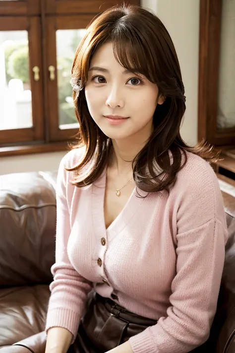 { small tits｝、{Zuo々Nozomi:1.3}、Japanese actress、Age 35、 living room 