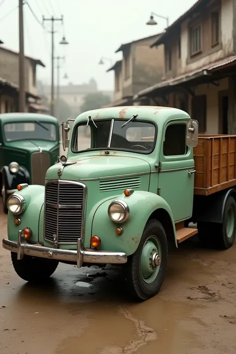 Mercedes 1956 truck light green color 