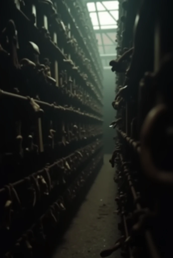 

1. POV of a sick enslaved person Slave ship hold — The blurry look of someone with fever and malnutrition, with rows of people chained, the smell of sweat and sea, the feeling of despair and powerlessness.


