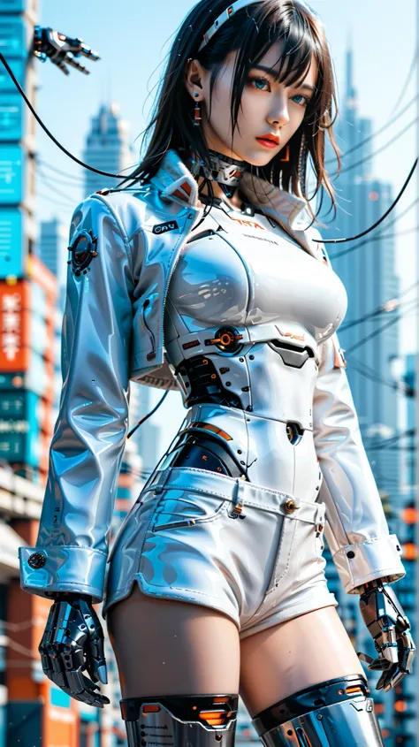 (((masterpiece))), (realism, realism texture, (science fiction, distant future), (top Quality, High Quality, top resolution, high resolution, (ultra detailed, high detailed))), (beautiful robot white latex racing model girl:1.4), (she is incredible machine...