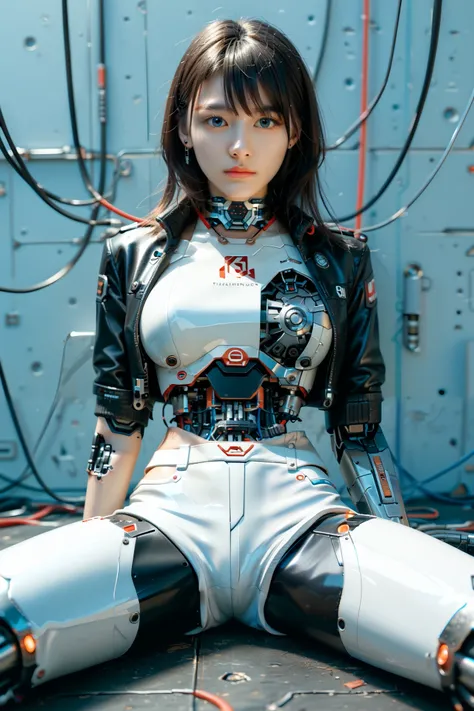 (((masterpiece))), (realism, realism texture, (science fiction, distant future), (top Quality, High Quality, top resolution, high resolution, (ultra detailed, high detailed))), (beautiful robot white latex racing model girl:1.4), (she is incredible machine...