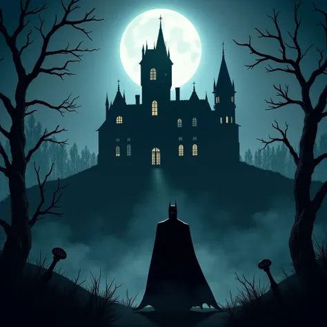 Batman house moon lights horror theme 