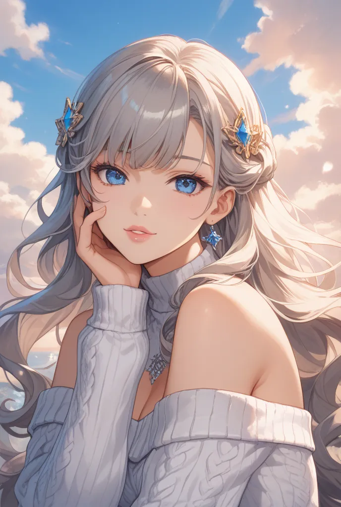  woman in white dress, artwork in the style of Gwaiz, Gwaiz on pixiv artstation, Gwaiz on artstation pixiv, Gwaiz,   fantasy art style, Gwaiz masterpiece,  Beautiful and Elegant Queen  ,  beautiful character drawing ,   detailed digital anime art,  blonde ...