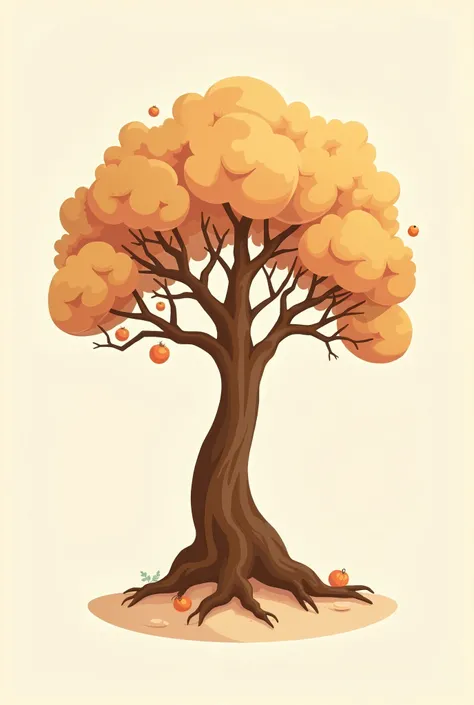 **"A ren's storybook-style illustration of the Tree of Life, designed as a brown-colored stamp. The illustration is soft, warm, and elegant, resembling a Disney/Pixar or Studio Ghibli character design.

The tree has a strong, thick trunk with visible roots...