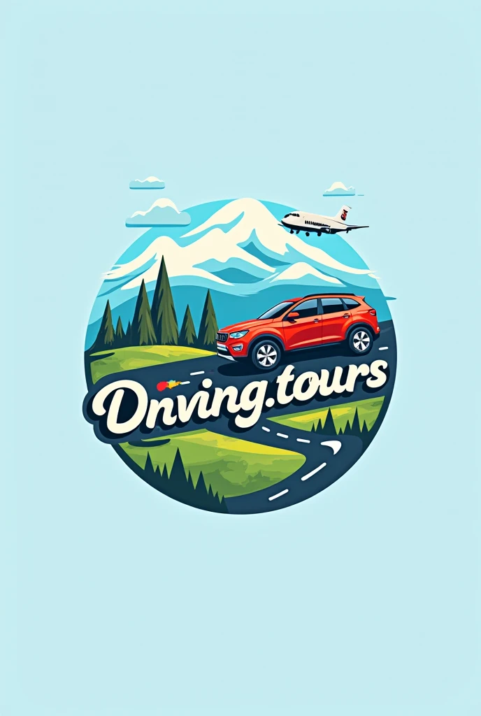 Bright logo for the company, What is Driving.Tours або driving.tours to travel by car