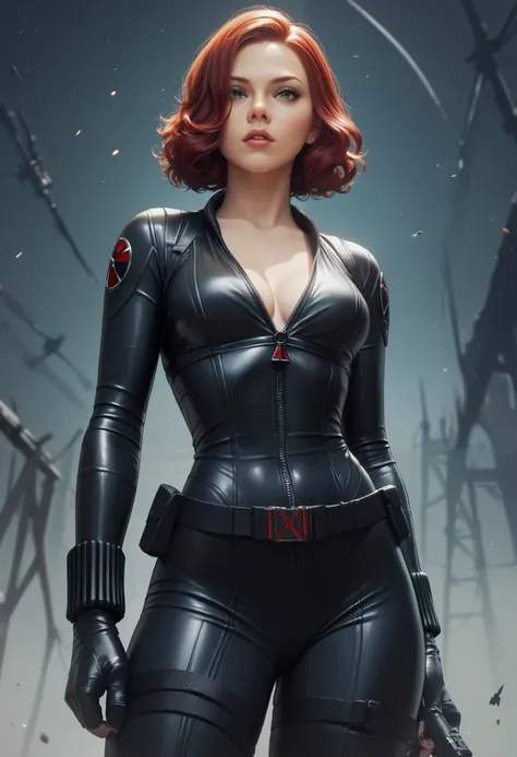 Black widow new heroine dressed as a red and black spider