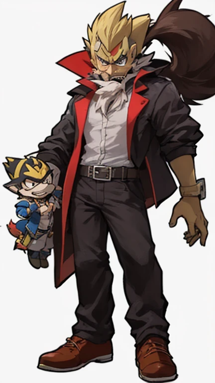 Male human evil villain bad guy fusion of dr robotnik and dr wily and dr neo cortex to fusion eskandar 