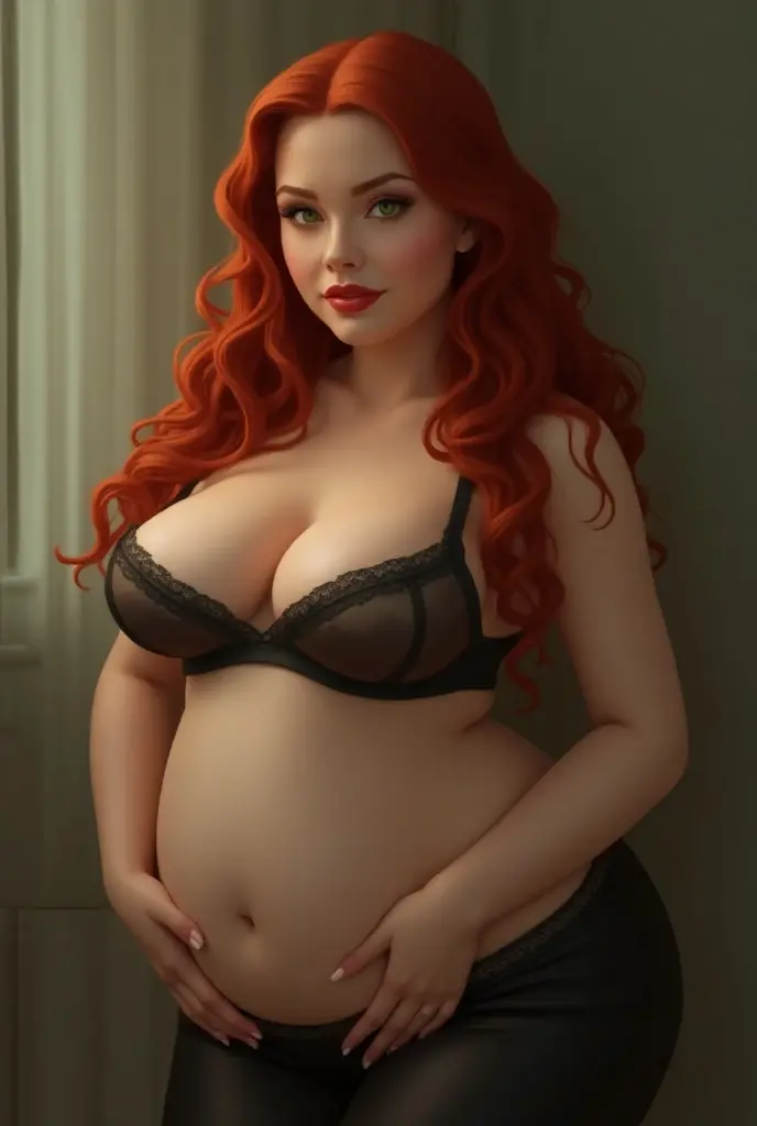 A redhead with big breasts