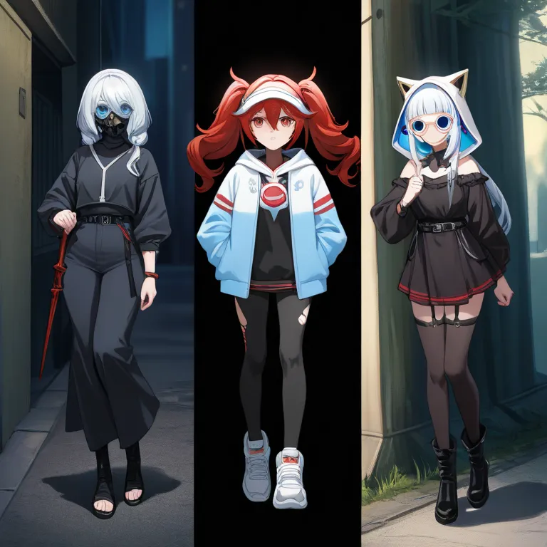  full body , Anime with a sickle and a sword in a dark room,  a character portrait inspired by Li Chevalier , pixiv, fantastic art,  white-haired divinity , portrait of a female mage, she ,   and two eyeglass lenses sewn into the white mask on the hood,  a...