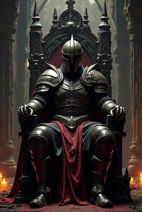 Create 5 dark images of medieval warriors on their thrones 