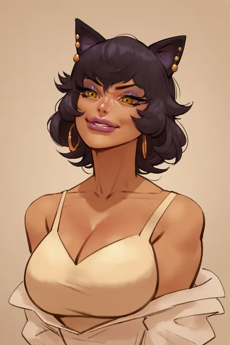 score_9_up, score_8_up, score_7_up,score_6_up, score_5_up, score_4_up,BREAK,source_cartoon, rating_questionable,kali_belladonna from rwby, milf, makeup, yellow eyes,