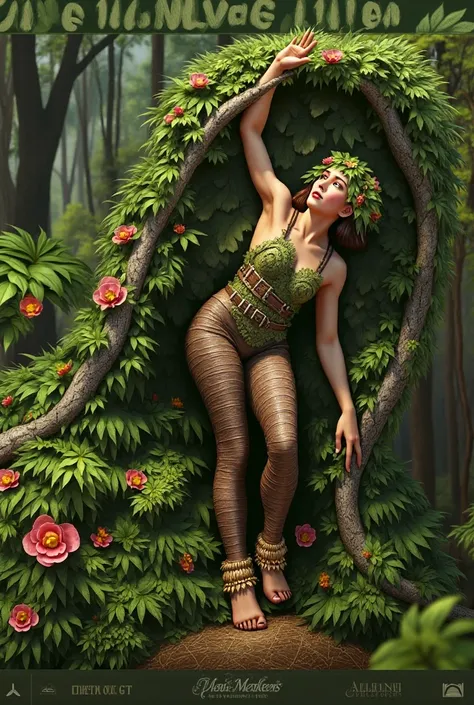 Create a natural jungle outfit, change its pieces to the theme and decorate it 