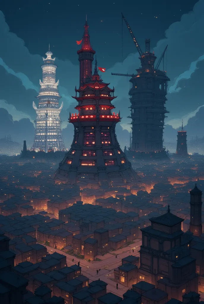 a city known for its infamous reputation as a global epicenter of criminal activity and vice, characterized by its vast slums where illegal and corrupt practices flourish with impunity. 

It has four towers that are the bases of the four monarchs:

The whi...