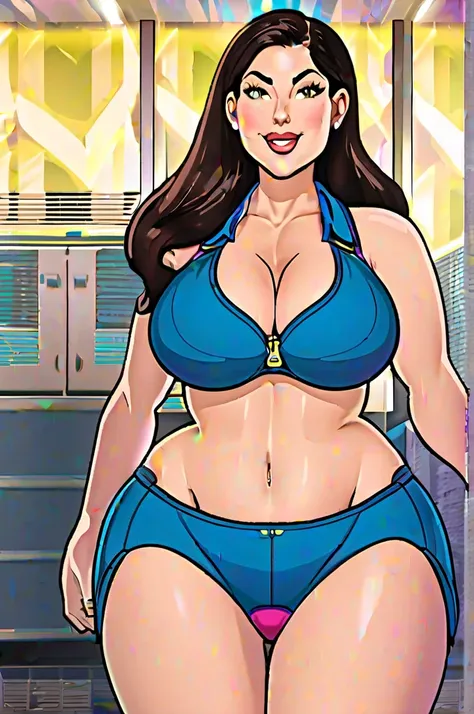 Woman. Massive sudden growth spurt. From shrewish 5ft tall woman into 15ft tall giantess. Voluptuous. Enormous,  lengthy breasts. Thick, toned thighs with drastic taper. Strong hip adductor and hip abductor muscles, firm glutes. Slightly chubby, rounded be...