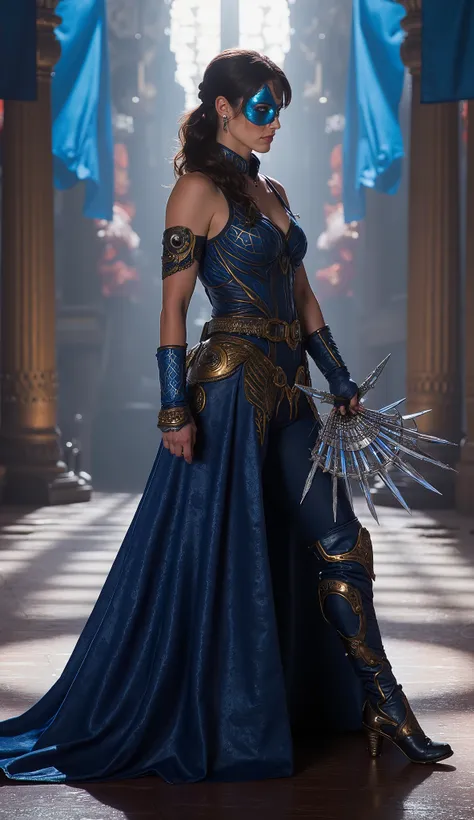 Cobie Smulders as Kitana would be a representation majestic and powerful of the princess of Edenia, bringing her strong and charismatic presence to the paper.  

Imagine Cobie wearing a detailed royal costume, combining elements of a warrior with the elega...