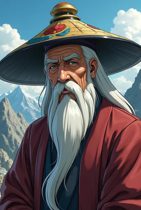 Dokho from Libra old man from the Five Peaks wearing a grandpa hat like in the anime