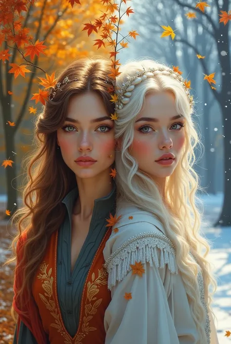 Draw “portraits” of autumn and winter
