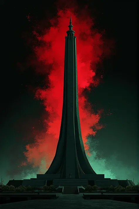 A tribute poster for International Mother Language Day featuring the Central Shaheed Minar of Bangladesh, built in memory of the martyrs of the Bengali Language Movement. The monument should be the main focus, accurately depicting its real-life structure i...