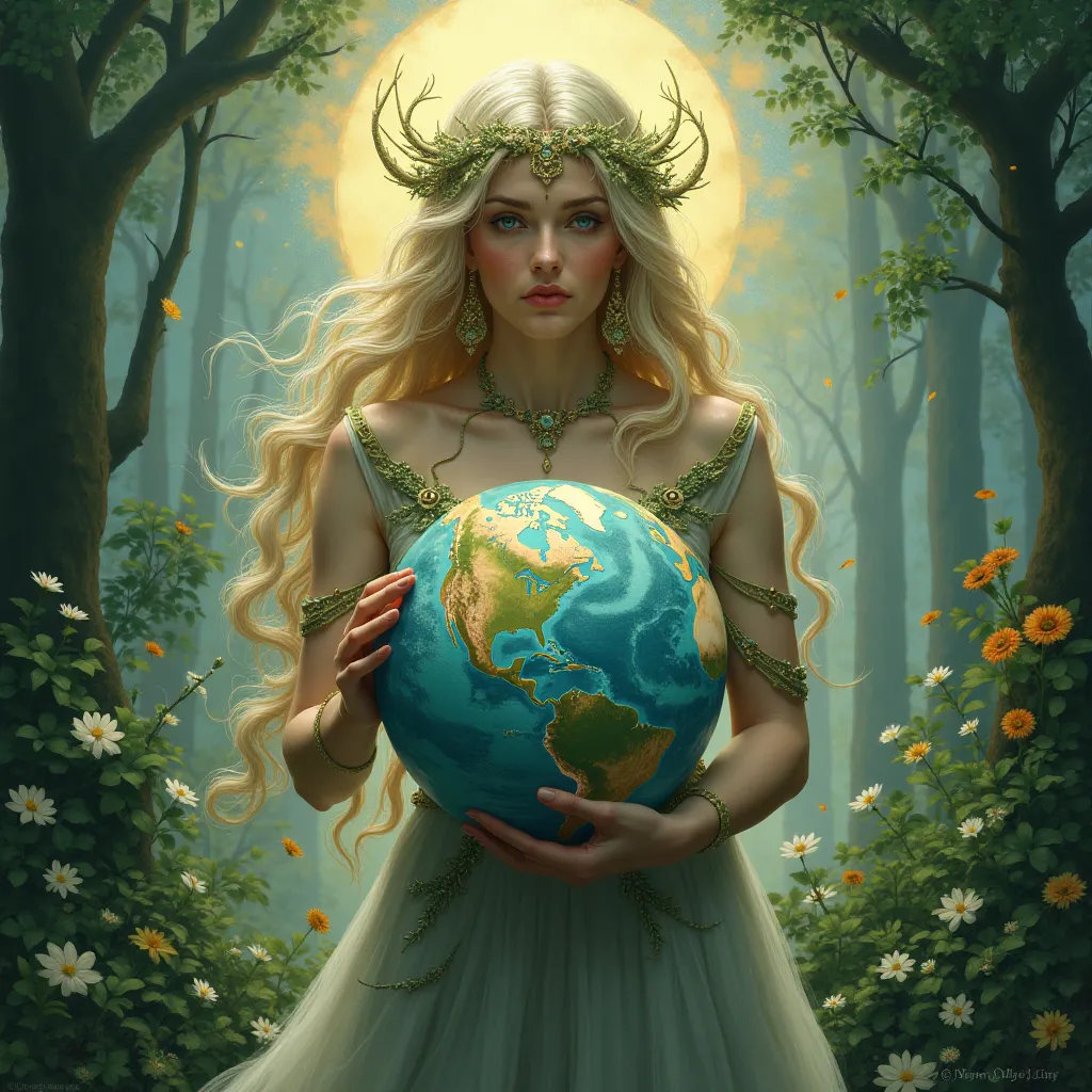 Goddess Gaia who carries the earth 