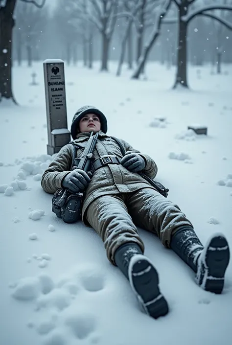 Ukrainian soldier who died fighting in the snow yesterday her name on her grave Bohdana 30