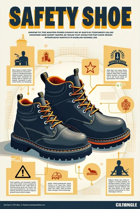 A poster for wearing safety shoes 