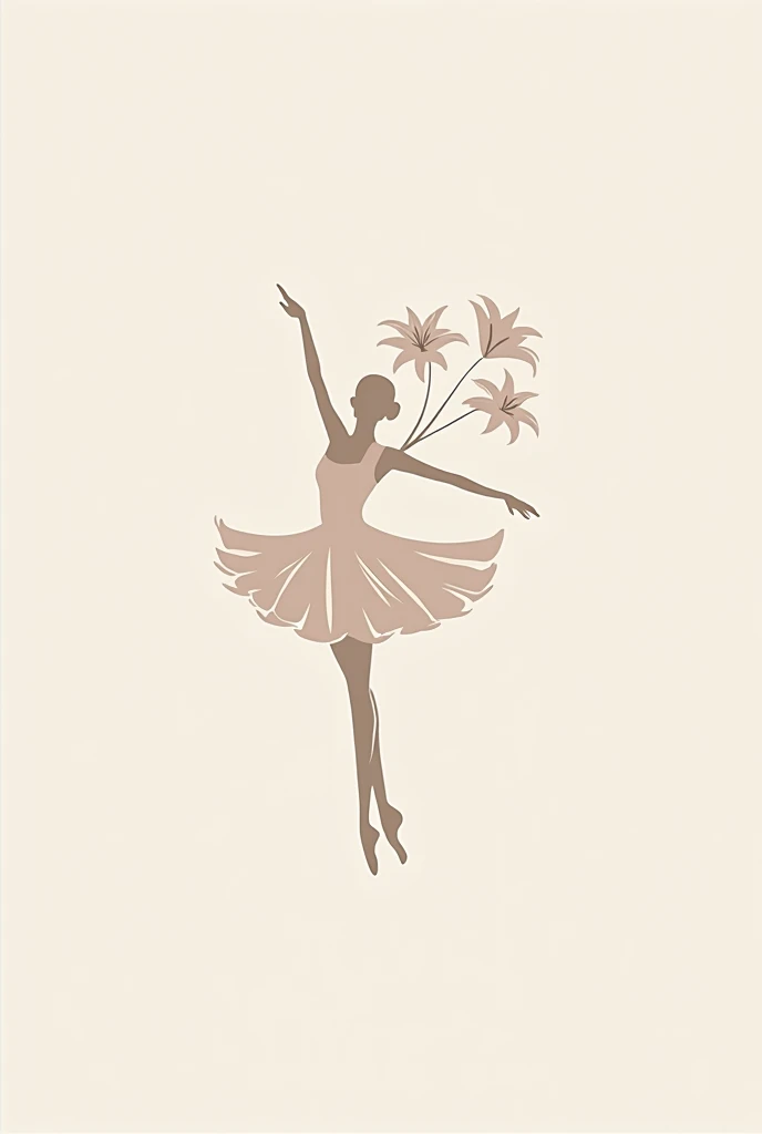 minimalist ballet logo, focused on lilies and tutus, for a store called Ecarté 