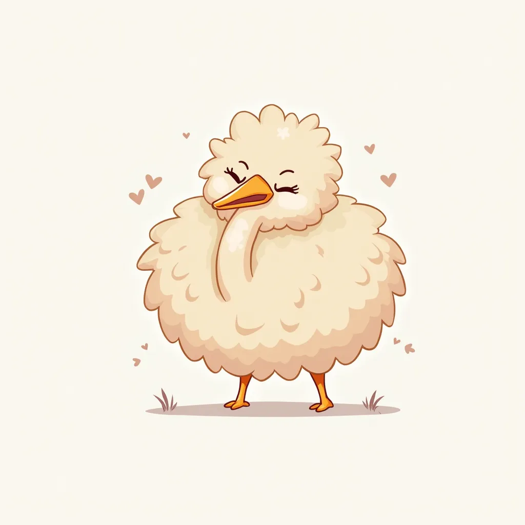 sticker, sleepy ostrich