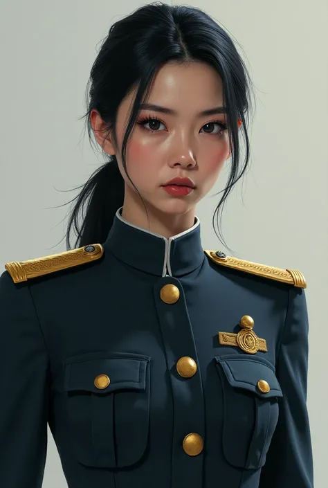 Cho Hyun-Ju from the Squid game, wearing a commander.