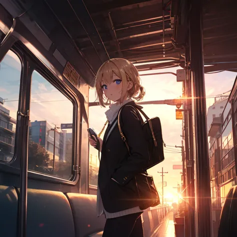  morning glow,commute,good morning,high resolution,  high definition model,  high quality, Gold