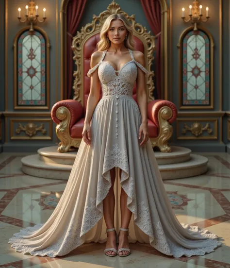 INCITE:

atena,   a 15-year-old girl with silver hair and eyes  ,    is at the center of an imposing throne room   ,    where the light of the chandeliers illuminate her ethereal figure   .  She wears a dazzling silver ball dress  ,    with a structured bo...