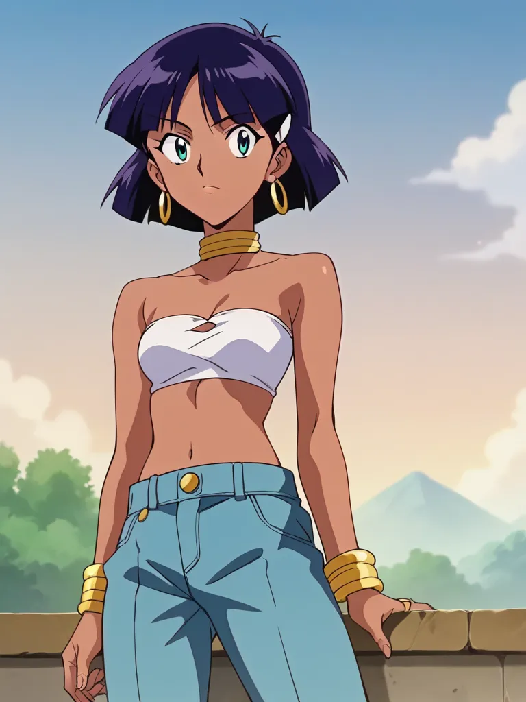 score_9,score_8_up,masterpiece,best quality,highres,absurdres,official art,official style,source_anime,anime screencap,anime coloring,megami magazine,anime,animated,
source_anime,explicit, nsfw,high res,
nadia la arwall, dark-skinned female, jewelry, short...