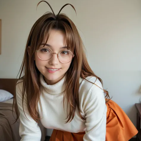 narunarusegawa, naru narusegawa, long hair, brown hair, antenna hair, realistic antenna hair, antenna hair looks like real hair, brown eyes, amazingly beautiful face, realistic japanese female face, light cosmetics, detailed face, Naru Narusegawa professio...