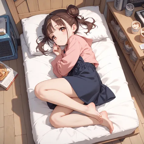 (shiny body=:1.0),(full body=:1.0),(1 girl,solo,sonoda chiyoko,double bun,twintails,brown eyes,brown hair=:1.0),(Sleep Shirt   =:1.0),(ultra detailed,best quality,absolutely resolution=:1.0)