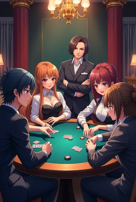 Anime playing poker