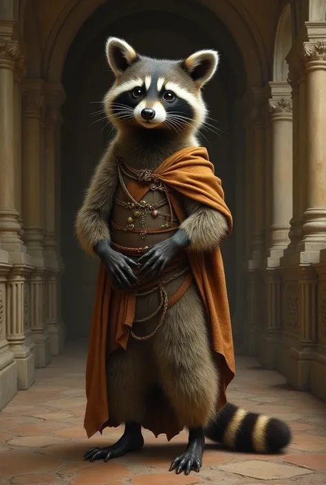 Raccoon in Renaissance style 