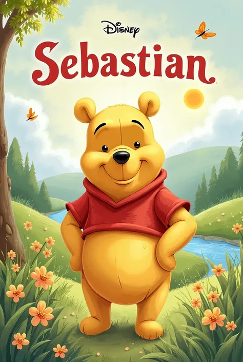 Create a Winnie Pooh cover with the name SEBASTIAN 