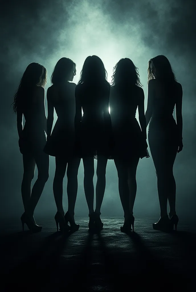 Four Girls Silhouettes Mysterious Book Cover Pretty Little Liars Vibes 