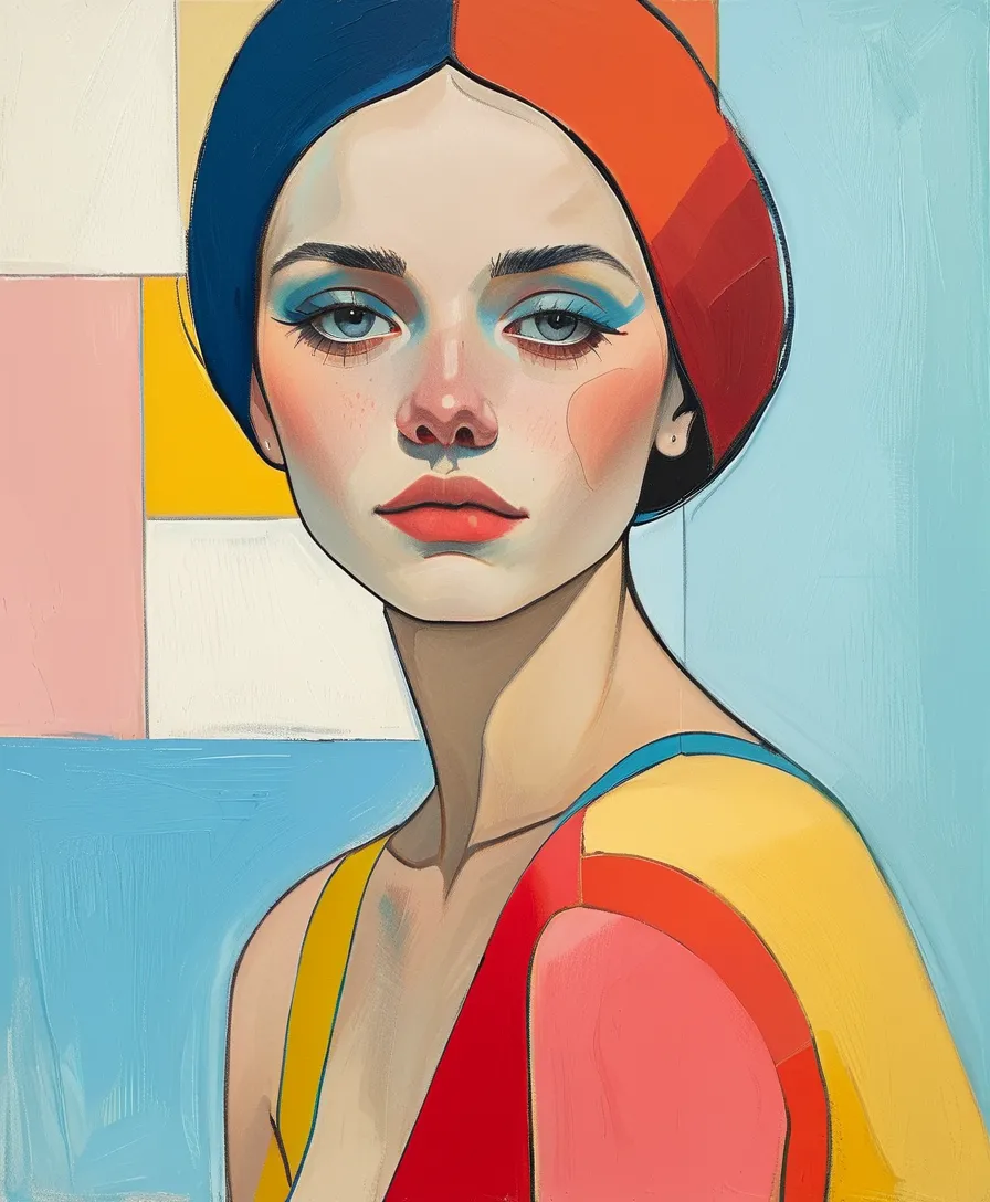 Create an evocative oil painting inspired by Malcolm Liepke, based on the provided image. Capture the intense, introspective expression of the young subject using thick, Incorporate earthy tones, deep blues, and warm browns to create a harmonious and invit...