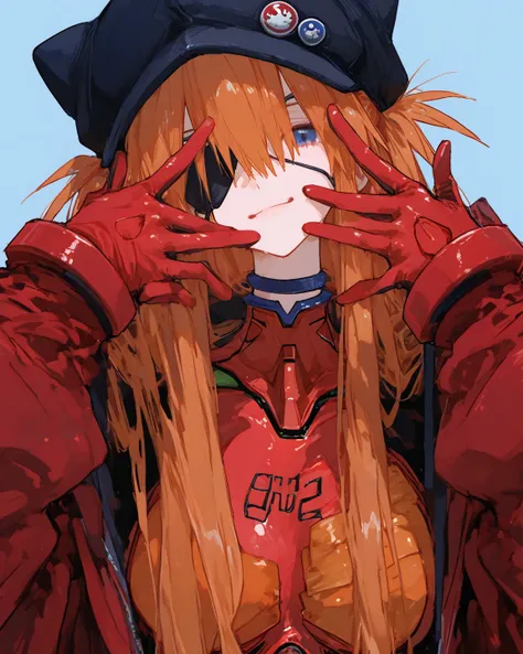  top quality,   masterpiece,    748cm style  ,         cute poster 、  8k Wallpaper、   、  high detail、、            absurd,    latest,                Neon Genesis Evangelion、 female 1 person、   Rebuilding Sōryu Asuka Langley  、  orange hair、   blue eyes、   e...