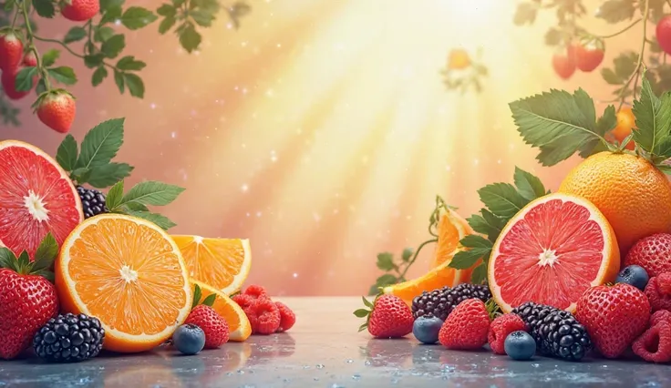 make me an image for fruit themed banner background with interesting color colors for the coolest