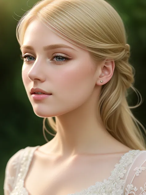 blond haired girl, detailed eyes, detailed lips, extremely detailed face, long eyelashes, beautiful young woman, photorealistic, 8k, highly detailed, intricate details, elegant dress, graceful pose, serene expression, natural lighting, soft colors, dreamli...