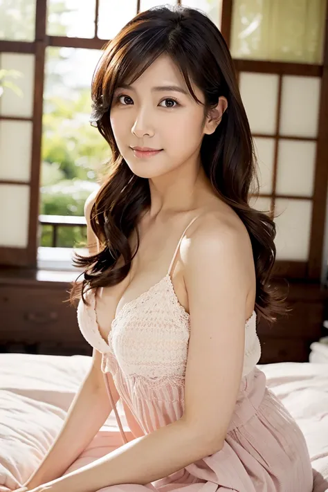 { small tits｝、{Zuo々Nozomi:1.3}、Japanese actress、Age 35、bedroom