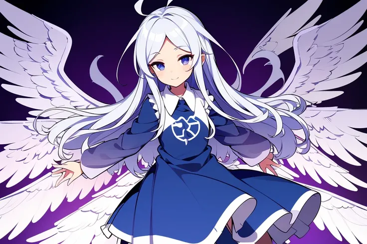 an animated anime drawing of a woman with huge wings holding a staff, well-formed face, ultra cute face, ultra detailed eyes, ultra detailed hair, ultra cute, ultra beautiful, ((high end)), (UHD picture), (best quality,4k,8k,highres,masterpiece:1.2), top-q...