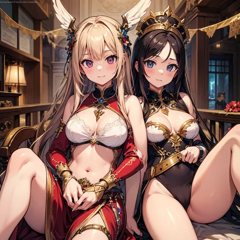 High quality, Ultra detailed, best quality, insanely detailed, beautiful, masterpiece, Harem, Group of Girls, Adventurer, Fantasy, Perfect Anatomy, Detailed Costume, Detailed Decoration, Perfect Hands