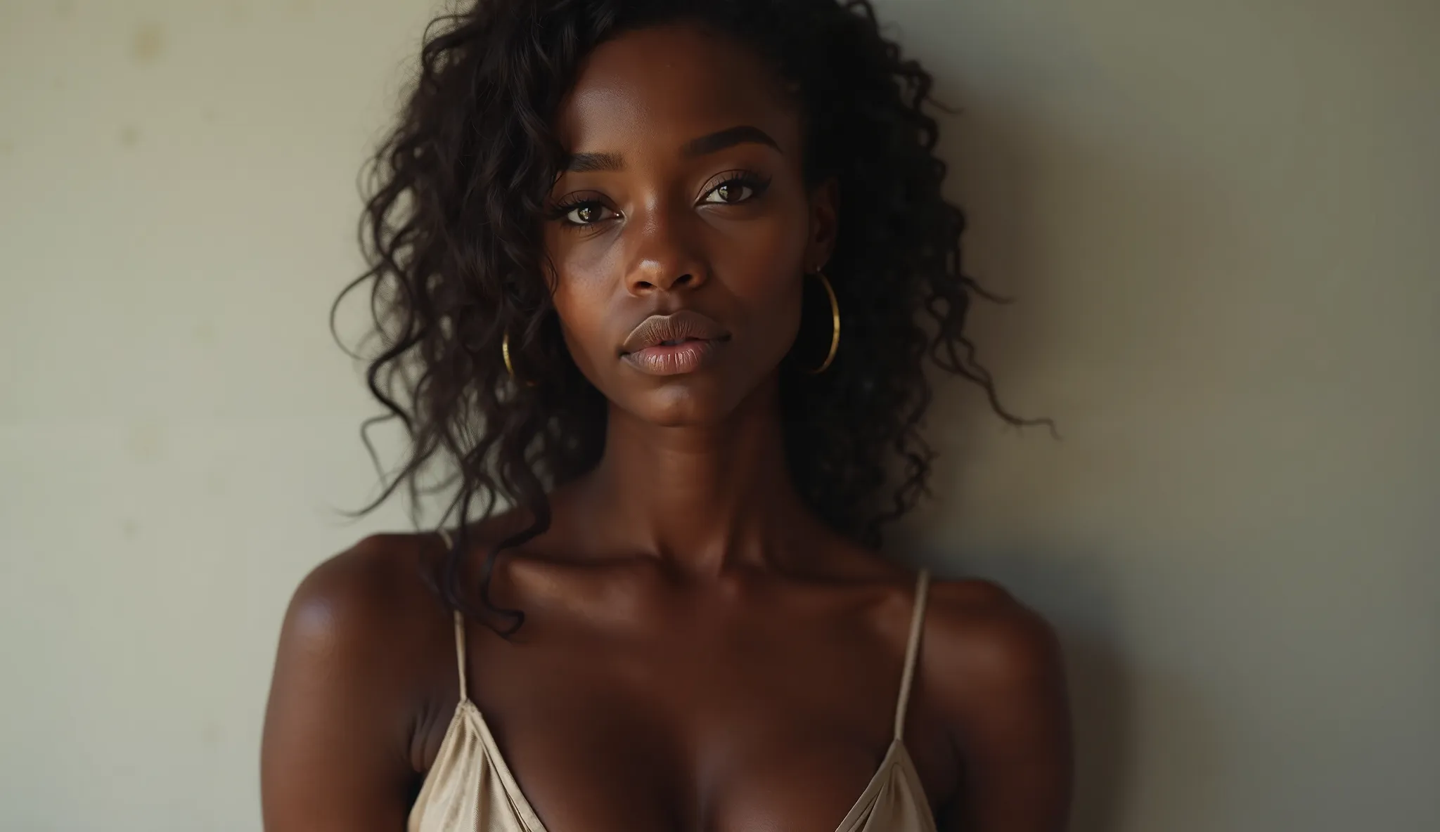 you need to take a photo in the ultra realistic style of a beautiful girl of African descent, the girl must be young and sexy and her figure must be visible