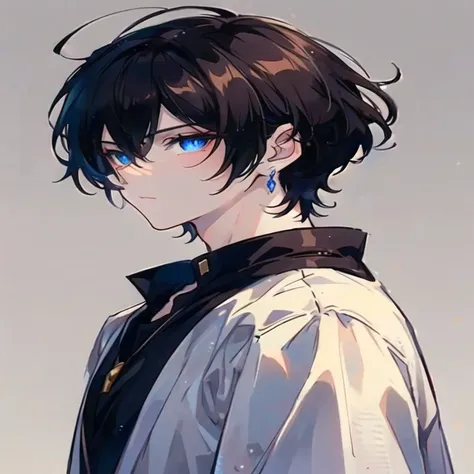 Anime Boy with black hair and blue eyes wearing a white shirt,  tall anime guy with blue eyes , Young Anime Guy,  male anime style ,  Handsome Man Who Appears in Demon Slayer Art ,  Male Anime Characters ,   anime handsome man,  Handsome Anime Poses , Anim...