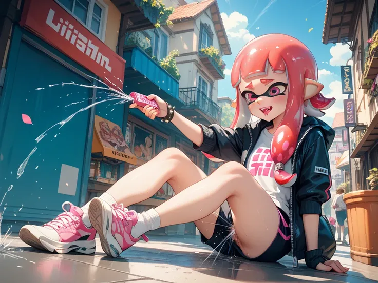 Splatoon ponytailhair inkling girl Heavyhardsquirting Masterbation