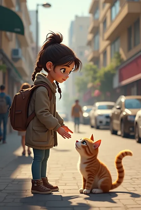 Zoya pick up cat in street and coming 