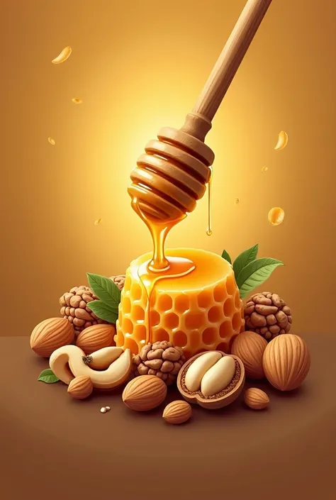 i want a logo the name is honeynuts.pk with honey and all kind of nuts